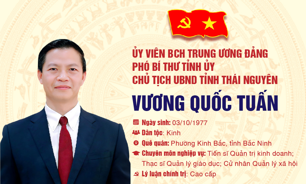 Đồng chí Vương Quốc Tuấn, Ủy viên Trung ương Đảng, Phó Bí thư Tỉnh ủy, Chủ tịch UBND tỉnh Thái Nguyên